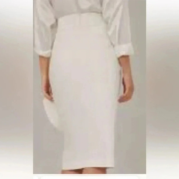 Lauren Ralph Lauren Ivory high waisted Midi skirt Sz 6 - Picture 1 of 11